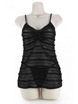 TUBE DRESS & G- RUFFLE BLACK L