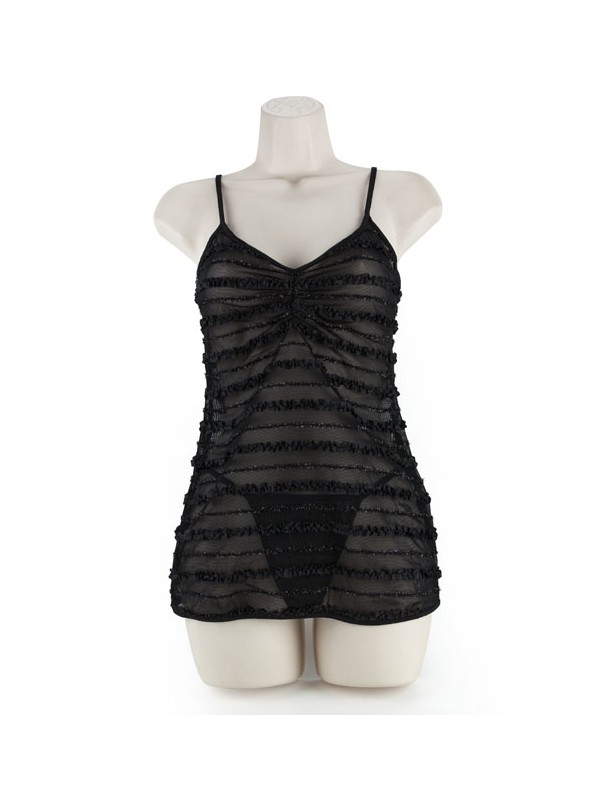 TUBE DRESS & G- RUFFLE BLACK M