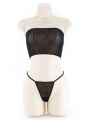 TUBE TOP & G-WAVY LACE BLACK L