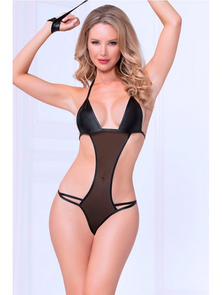 Two piece teddy set Black O/S