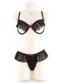 UNDERWIRE BRA & G-LACE BLACK 2XL