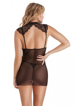 Vestido Encaje Floral Negro TU