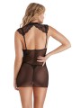 Vestido Encaje Floral Negro TU