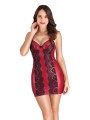 Vestido Encaje Floral Rojo/Negro TU
