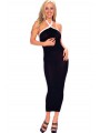 VESTIDO LARGO NEGRO C/BLANCO *