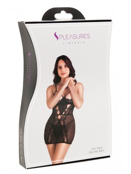 Vestido Pecho descubierto Negro TU