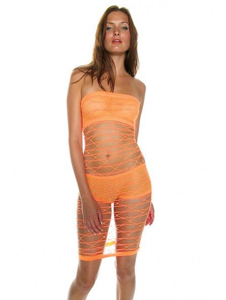 VESTIDO RED LYCRA C/HOTPANTS NARANJA