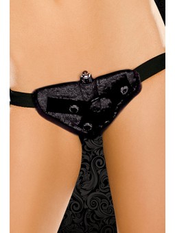 VIBRATING STRAP-ON - BLACK