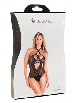 Body Encaje Floral Negro TU