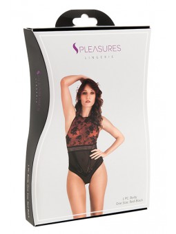 Body Floral Negro/Rojo TU