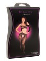 Bodystocking Floral una manga Negro TU