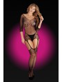 Bodystocking mangas red Floral Negro TU