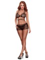 BRA, SKIRT & G-STRING NEGRO S/M