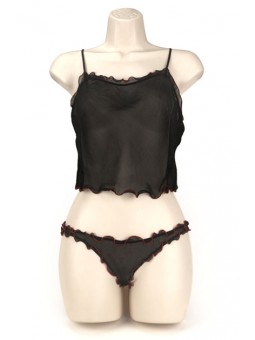 CAMI/THONG TRIM NEGRO M