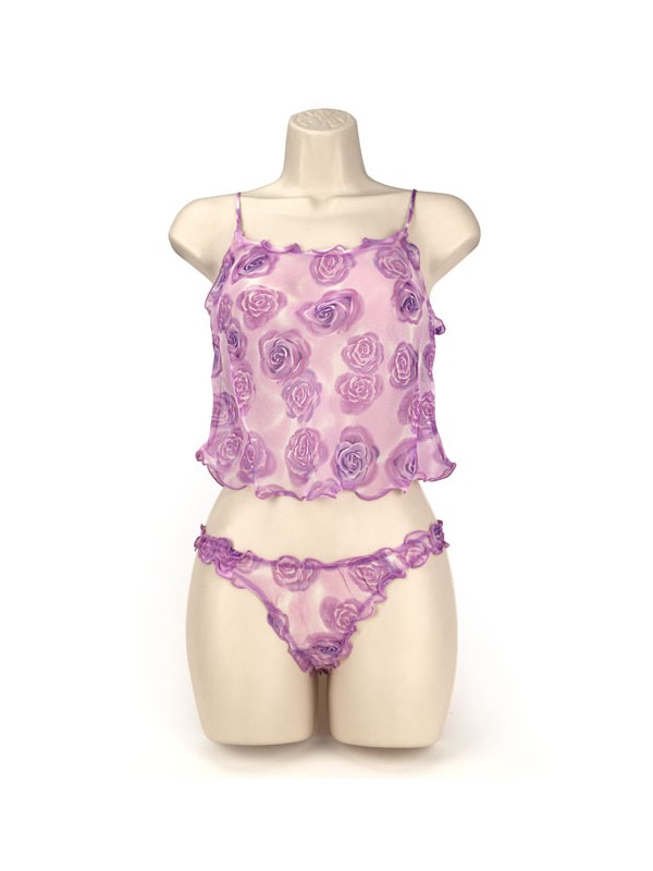 CAMI/THONG TRIM ROSE M