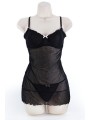 CHEMISE & G, DOT MESH BLACK L