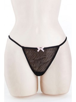 CHEMISE & G, DOT MESH BLACK L