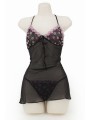 CHEMISE SET-DAISY LACE BLACK