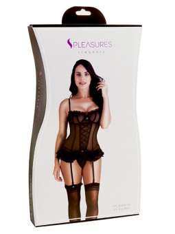 Conjunto Bustier Volantes Negro TU