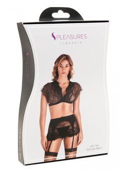 Conjunto Top Falda Set Negro TU