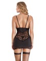 Conjunto Vestido Floral Negro TU