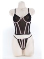 CORSET & G, DOT MESH BLACK L