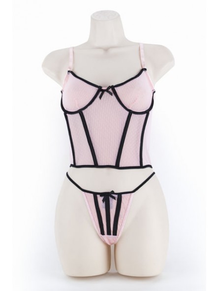CORSET & G, DOT MESH PINK S