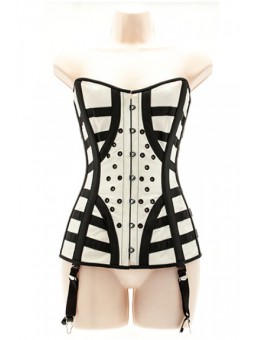 CORSET BLANCO/NEGRO PVC T M