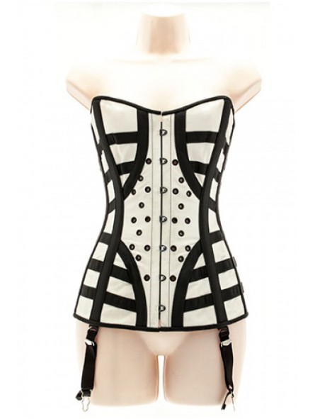 CORSET BLANCO/NEGRO PVC T M