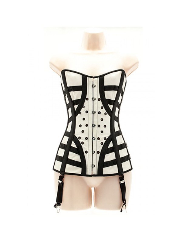 CORSET BLANCO/NEGRO PVC T M