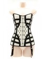 CORSET BLANCO/NEGRO PVC T M