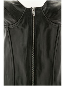 CORSET NEGRO,CUERO CREMALLERA TM