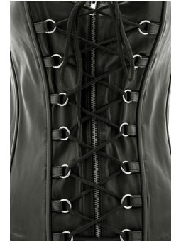 CORSET NEGRO,CUERO HEBILLAS C/TANGA T M