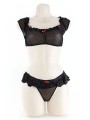 CROP TOP SET, ROSEBUDS BLACK 2XL