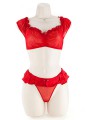 CROP TOP SET, ROSEBUDS RED 2XL