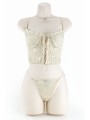 CROPPED LACE BUSTIER/G IVORY M