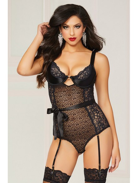2PC TEDDY SET BLACK S
