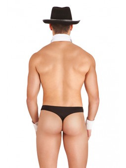 Disfraz mafioso Set Negro/Blanco TU