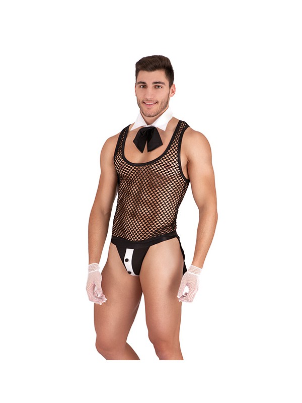 Disfraz mayordomo Set Negro/Blanco TU