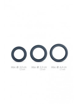 3-Piece Cock Ring Set - Grey