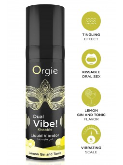 DUAL VIBE! LEMON GIN & TONIC KISSABLE LIQUID VIBRATOR