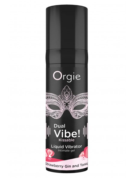 DUAL VIBE! STRAWBERRY GIN & TONIC KISSABLE LIQUID VIBRATOR