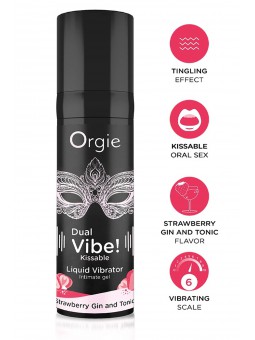 DUAL VIBE! STRAWBERRY GIN & TONIC KISSABLE LIQUID VIBRATOR