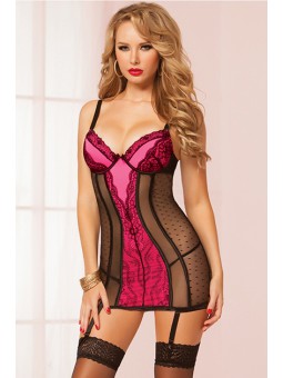 First Love Chemise & Thong Hot Pink