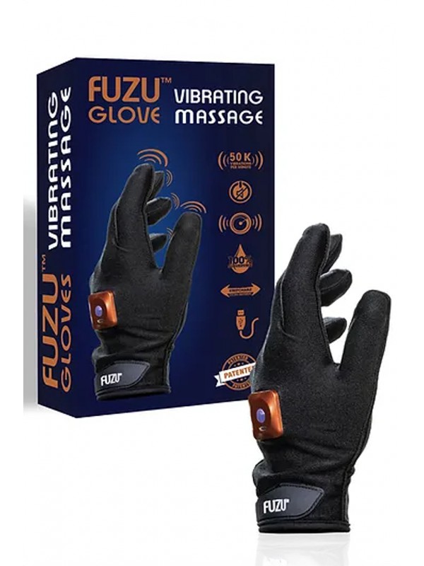 FUZU VIBRATING MASSAGE GLOVE LEFT HAND MEDIUM - BLACK