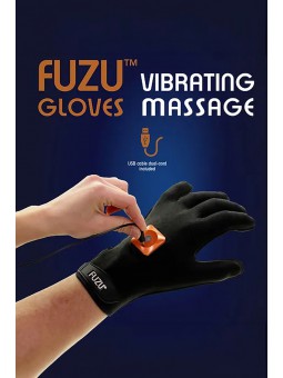 FUZU VIBRATING MASSAGE GLOVE LEFT HAND MEDIUM - BLACK