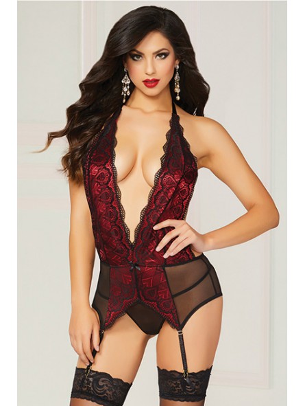 2 Pc Chemise Set Black O/S