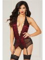 2 Pc Chemise Set Black O/S