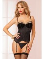 GLITTER ELASTIC BUSTIER & THONG BLACK