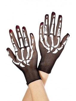 GUANTES NEGRO CON DIB ESQUELETO